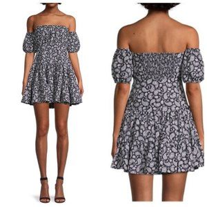 Likely Black and White Off-Shoulder Mini Dress